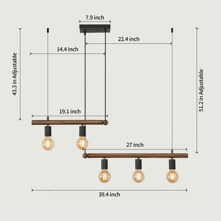 Macgregor 5 - Light Kitchen Island Pendant Light No Bulb