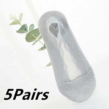 Shallow Mouth Ice Silk Silicone Non-Slip Socks