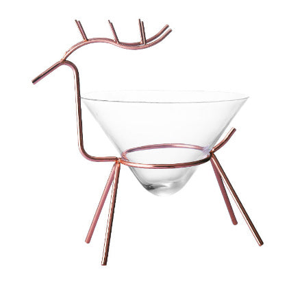 Christmas deer Italian cuisine tableware creative hotel clubhouse transparent glass molecular cuisine foodie