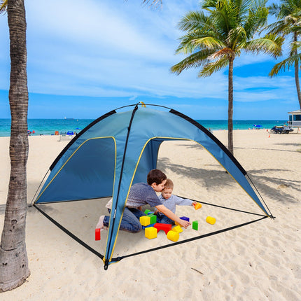 1Pc 4-6 Person Beach Tent Canopy  With 3 Door Openings Carry Bag UPF50 Waterproof  For Beach Picnic Camping Hiking Adventure Fishing