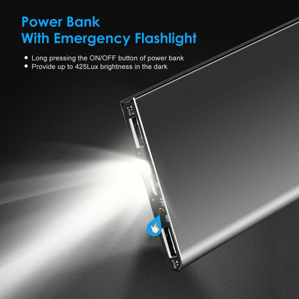 20000mAh Power Bank Ultra-thin External Battery Pack Phone Charger Dual USB Port