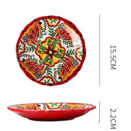 Underglaze Ceramic Tableware Bohemian Household Dishes