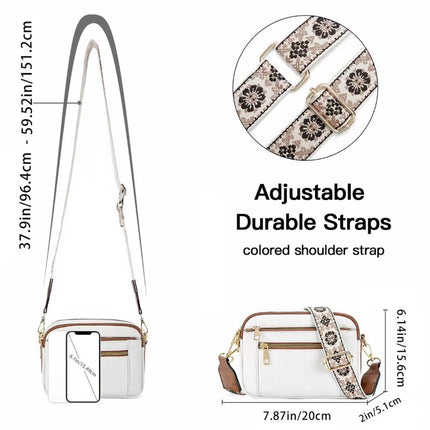 Ladies' Small Square Bag Two-tone Leather Crossbody Bag Large-capacity PU Crossbody Wallet Multi-functional For Women's Bag