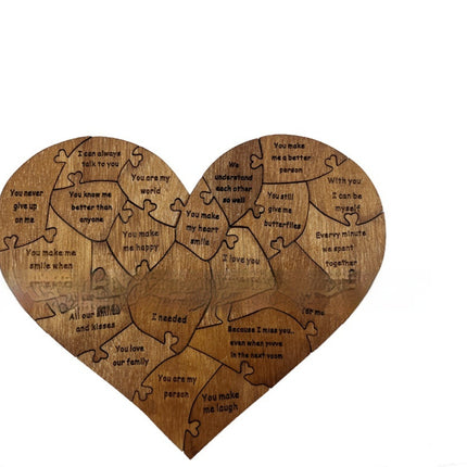 Reasons Why I Love You Wooden Heart Puzzle Romantic Love Jigsaw Puzzle Wedding Anniversary For Wife Husband Birthday Gifts Valentine's Day Gift