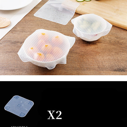 Food Reusable Silicone Stretch Cling Film Saran Wrap Kitchen Microwave Oven Fridge Seal Bowl Cover Pad Kitchen Tools