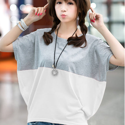 Loose-fitting Batwing Sleeve Shirt Student Women's Short Sleeve