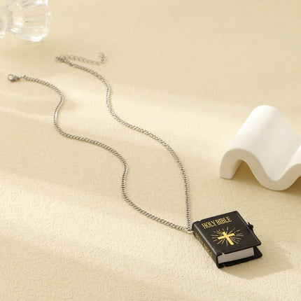 Stainless Steel Necklaces For Men Women Cross Bible Verses Pendant Christian Jesus Baptism Gifts Fashion Jewelry