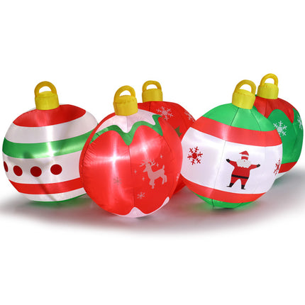 6.9ft, Five Christmas Balls, Five LED Lights, Bundle Pocket, Christmas Inflatable Decoration