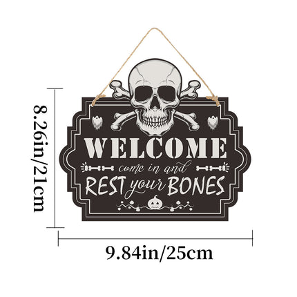 Imitation Wooden Doorplate Ghost Festival Haunted House Horror Atmosphere Decoration