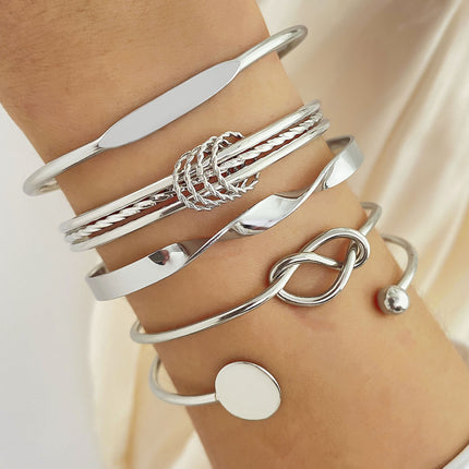 5-7pcs Bracelet Set Creative Simple Temperament Lady Twisted Hip Hop Style Bracelet