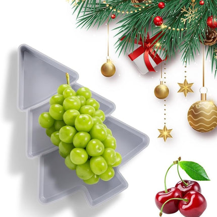 Christmas Tree Shaped Fruit Platter Creative Plates Storage Box Dried Fruit Snack Plates Divided Candy Dessert Plate Container