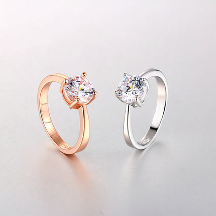 Rose gold and zircon ring
