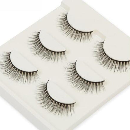 Compatible with Apple, 3 pair false eyelashes mink hair lashes Slim curly raised fake Eyelasehe extension Cilios Posticos makeup