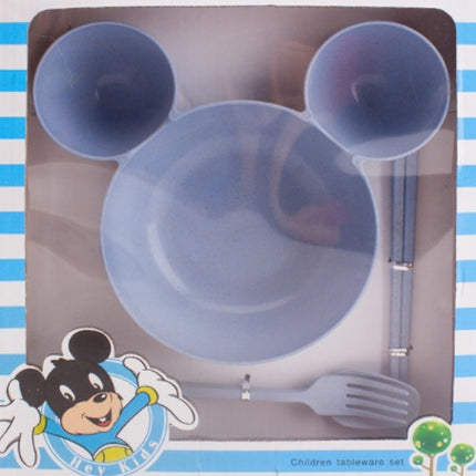 Wheat Straw, Children's Bowl, Cartoon, Wheat Chopsticks, Fork Spoon, Fruit Dish, Mickey's Bowl, Lovely Gift Set