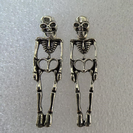 Halloween Earrings Skull Simulation Human Skeleton Detachable Stud Earrings