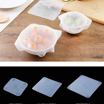 Food Reusable Silicone Stretch Cling Film Saran Wrap Kitchen Microwave Oven Fridge Seal Bowl Cover Pad Kitchen Tools