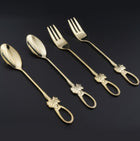 Stainless steel spoon fork set butterfly stainless steel coffee spoon, creative Japanese and Korean tableware, gold-plated stainless steel spoon fork