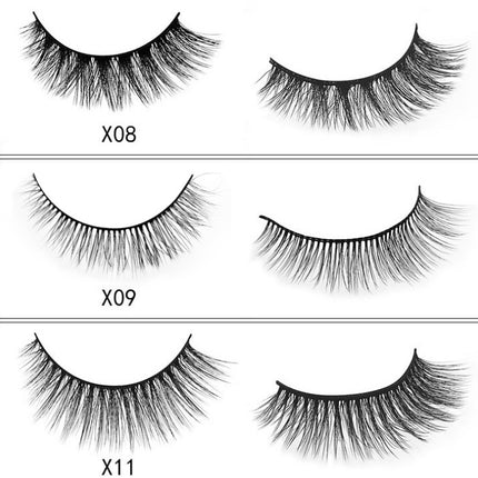 3D mink eyelashes 3 pairs of natural fiber long false eyelashes