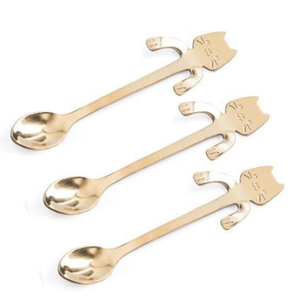 Cross-border 304 Stainless Steel Spoon Cartoon Cat Handle Hanging Coffee Spoon