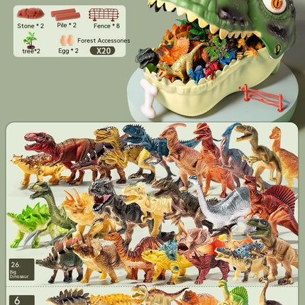 Dinosaur Toy Children's Big Tyrannosaurus Rex Triceratops Soft Glue Suit World Simulation Animal Model Hand Office