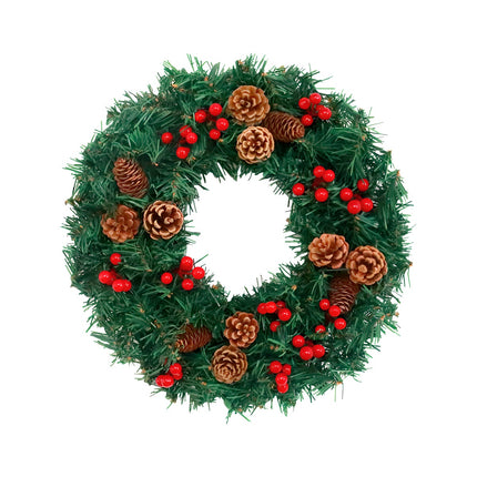 24 - Inch Christmas Wreath. Unlit, Yellow - Lit, Colorful - Lit Styles