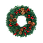 24 - Inch Christmas Wreath. Unlit, Yellow - Lit, Colorful - Lit Styles