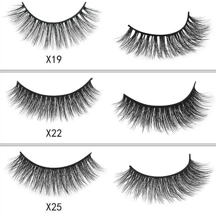 3D mink eyelashes 3 pairs of natural fiber long false eyelashes