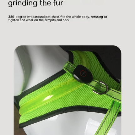 LED Luminous Dog Harness Led USB Charging Dog Chest Strap Vest Pet Safety Reflective Harness Pet Vest For Puppy Large Dog Pet Products