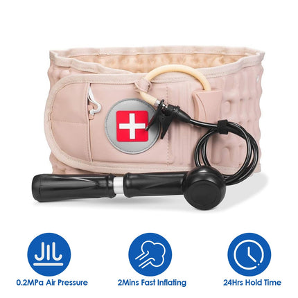 1Pc Decompression Back Belt Lumbar Spine Support Lower Back Air Traction Device With Extension Pad For Men Women Pain Relief Fit For All Waist