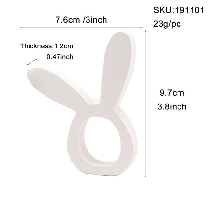 Easter Bunny Napkin Ring Holders Easter Table Decoration for Home Wooden Rabbit Ear Tissue Ring Happy Easter Party Supply