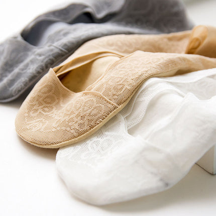 Shallow Mouth Ice Silk Silicone Non-Slip Socks