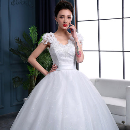 Large Trailing Lace Lace Tie Wedding Dress Slim And Slim
