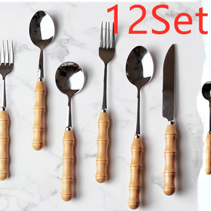 Western steak, knife, fork and spoon