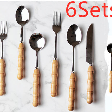 Western steak, knife, fork and spoon