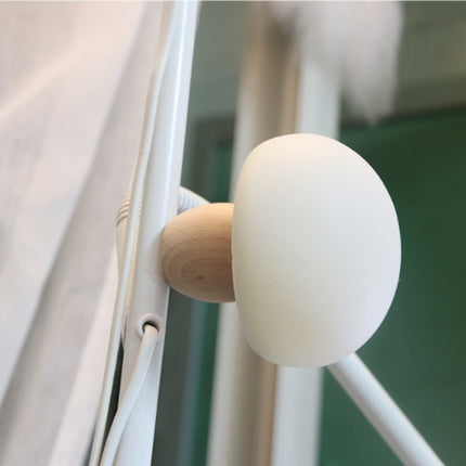 Silicone LED Night Lamp Brightness Adjustable Mushroom Pat Switch Wooden Base Timing LED Night Light For Children's Gift