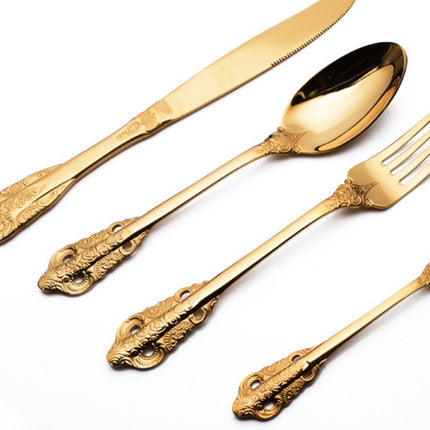 European-Style Tableware Palace Retro Carved Steak Cutlery Spoon Coffee Small Spoon Dessert Spoon Hotel Cutlery Spoon Set