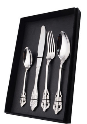 European-Style Tableware Palace Retro Carved Steak Cutlery Spoon Coffee Small Spoon Dessert Spoon Hotel Cutlery Spoon Set