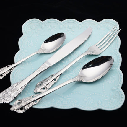 European-Style Tableware Palace Retro Carved Steak Cutlery Spoon Coffee Small Spoon Dessert Spoon Hotel Cutlery Spoon Set