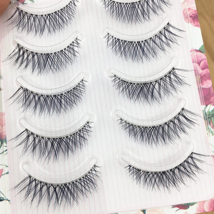 Soft false Eyelashes Natural Simulation Cross-sharpened Eyelashes Nude Makeup Transparent Stem Eyelashes Female