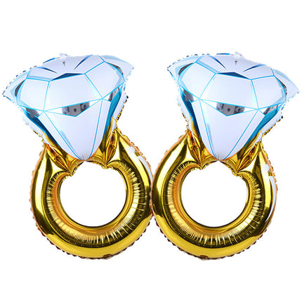 Large Diamond Ring Aluminum Foil Balloon Proposal Wedding Wedding Room Decoration Ido Diamond Ring Aluminum Foil Balloon