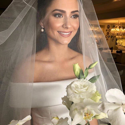 Simple A Line Wedding Dresses Satin Off The Shoulder Wedding Bridal Gowns Sweep Train Casual Dresses Zipper With Buttons Back