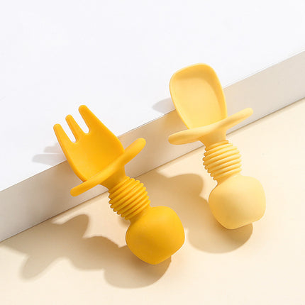 Baby Silicone Fork Spoon With Short Handle