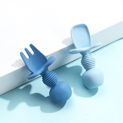 Baby Silicone Fork Spoon With Short Handle
