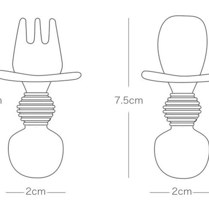 Baby Silicone Fork Spoon With Short Handle