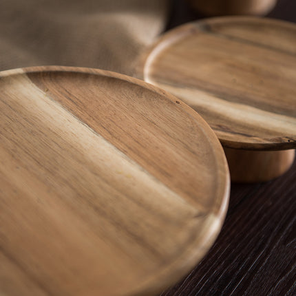 Fruit Tray Living Room Household Japanese-Style Solid Wood Dried Fruit Dessert Cake Tray Dessert