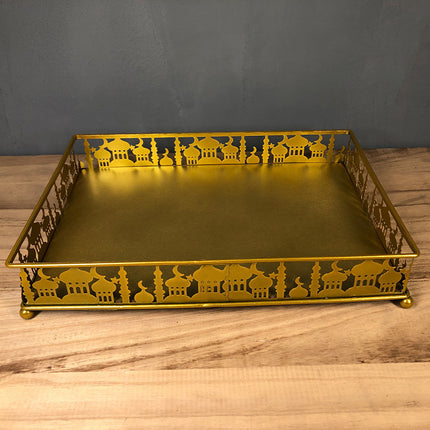 Eid Festival Supplies Eid Adha Dinner Plate Tray Wrought Iron Round