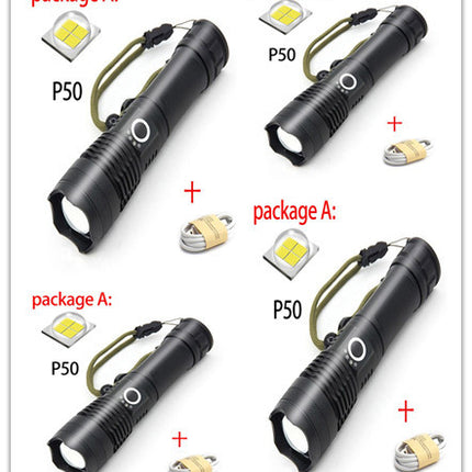 USB Charging Zoom P50 Flashlight