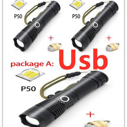 USB Charging Zoom P50 Flashlight
