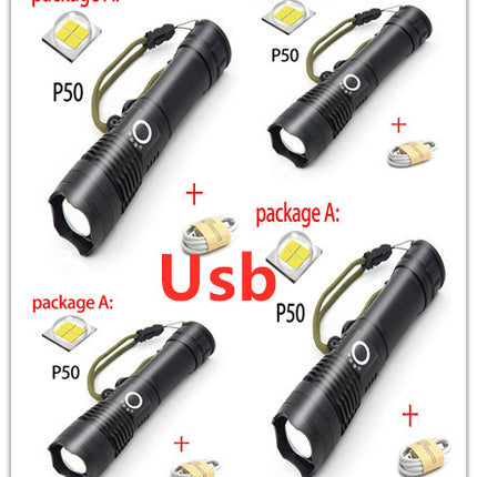USB Charging Zoom P50 Flashlight