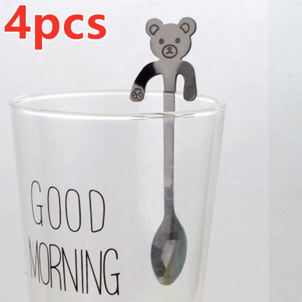 Coffee spoon, 304 creative stainless spoon, dessert spoon, cute cartoonhandle, hangingfeces coffee spoon
